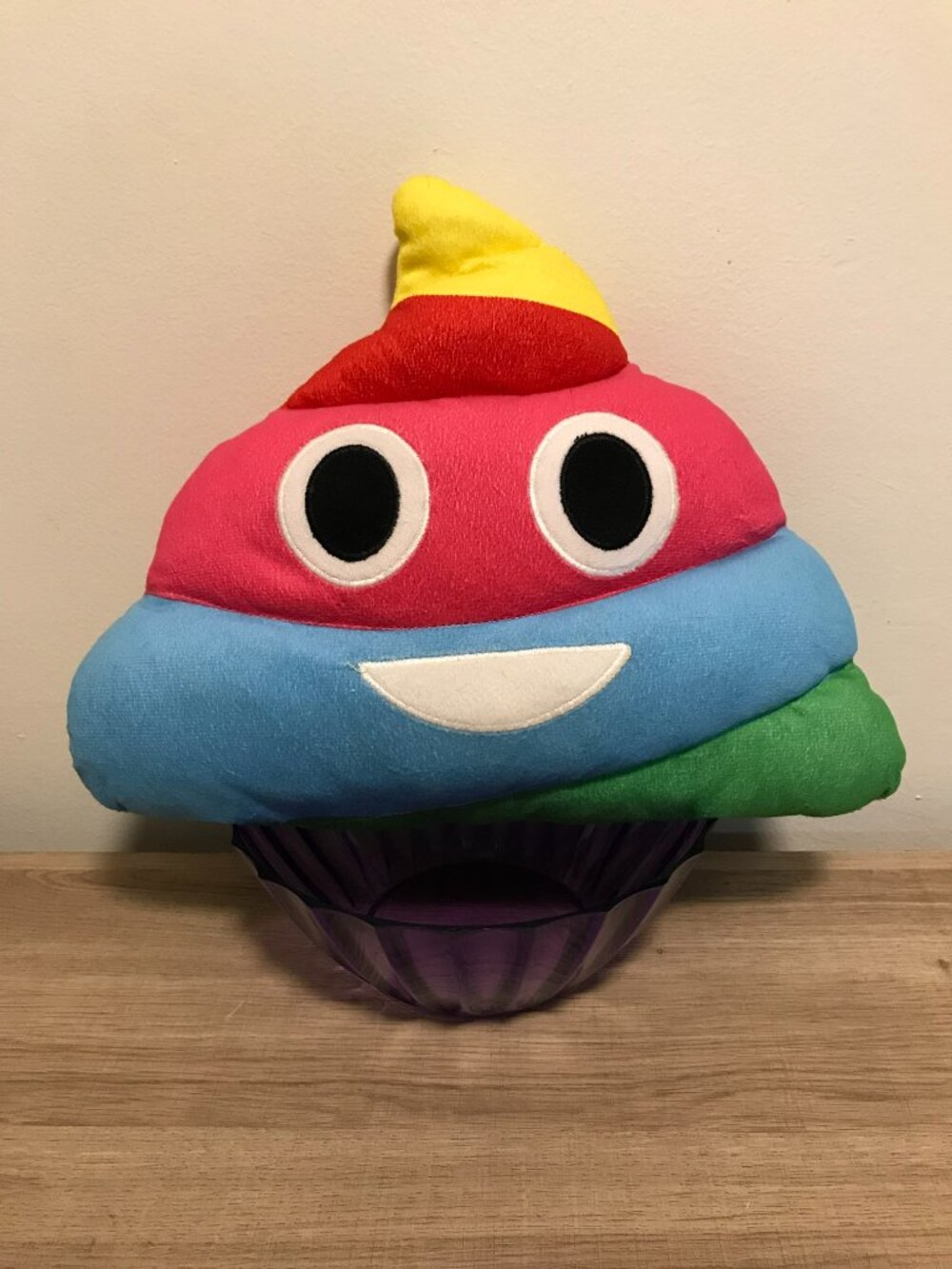 Rainbow Colored Poop Emoji Pillow